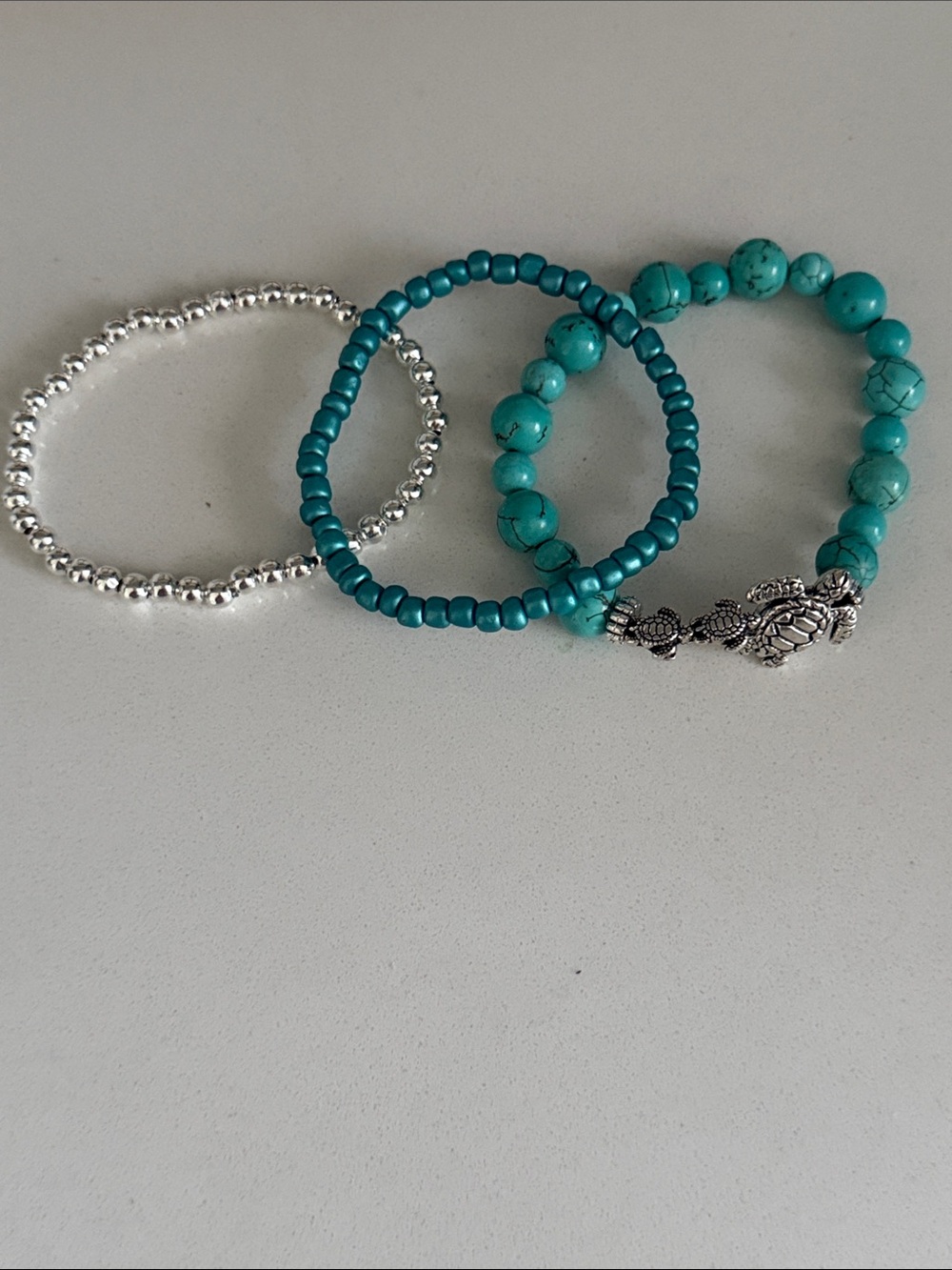 Turquoise Turtle Stackable Beaded Bracelet Set - Picture 5 of 5